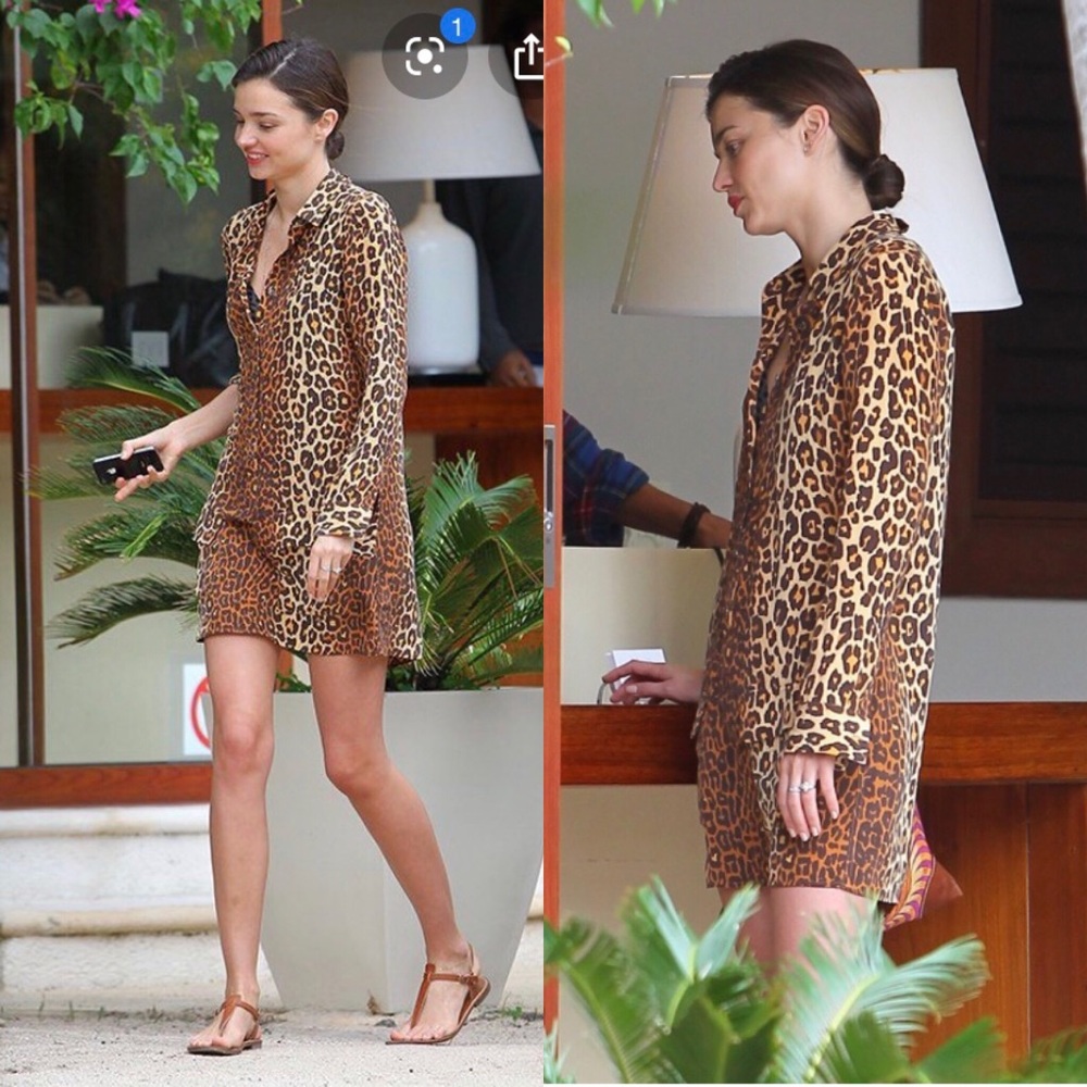 Equipment Lucido Leopard Dress ASO Miranda Kerr XS